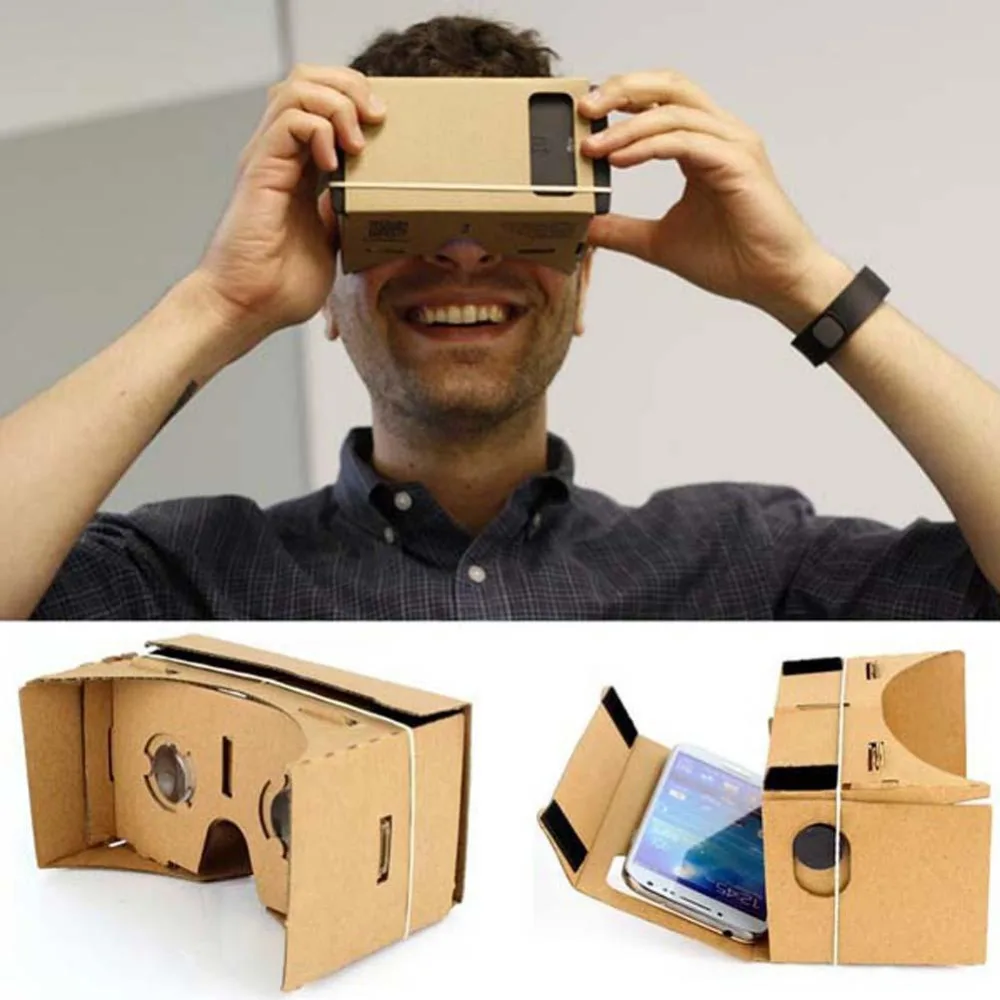 

Google Cardboard Viar 3 D Virtual Reality Goggles 3D VR Glasses For Phone iPhone Android Smartphone Helmet Headset Wirth Lenses