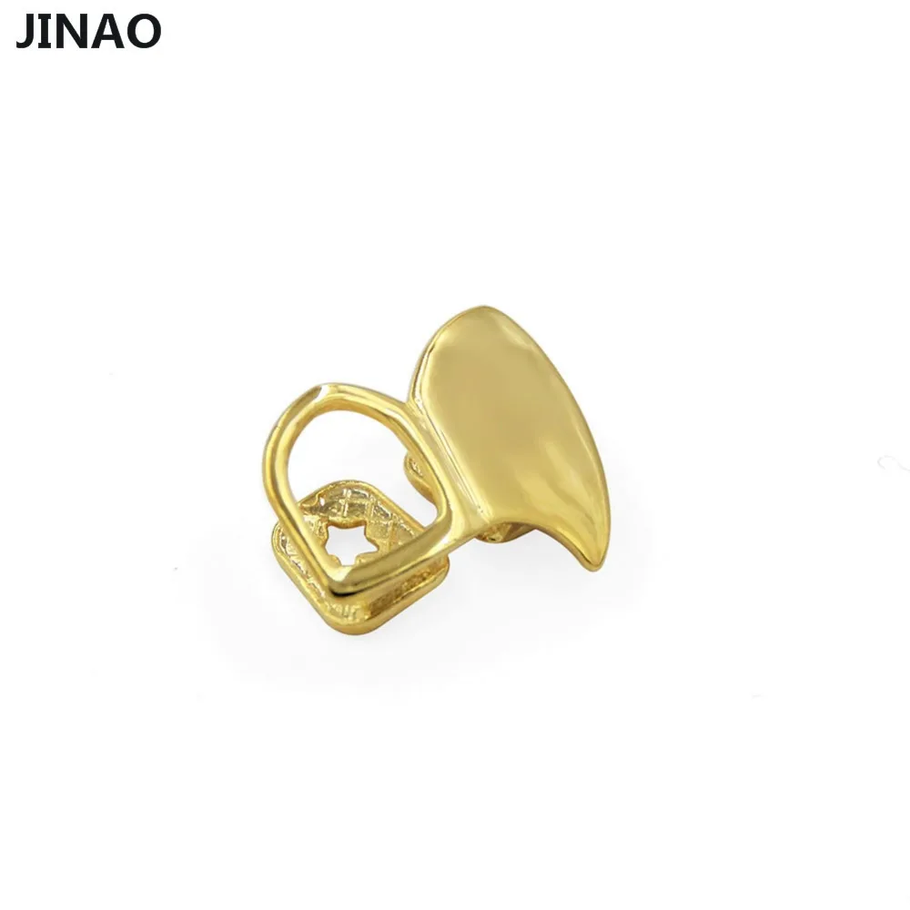 Двойная крышка JINAO Fang Grillz желтая золотая розовая Посеребренная Canine два зуба