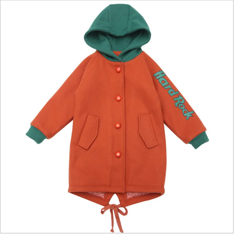 Шерстяное пальто для девочек зимняя одежда модные корейские шерстяные куртки с