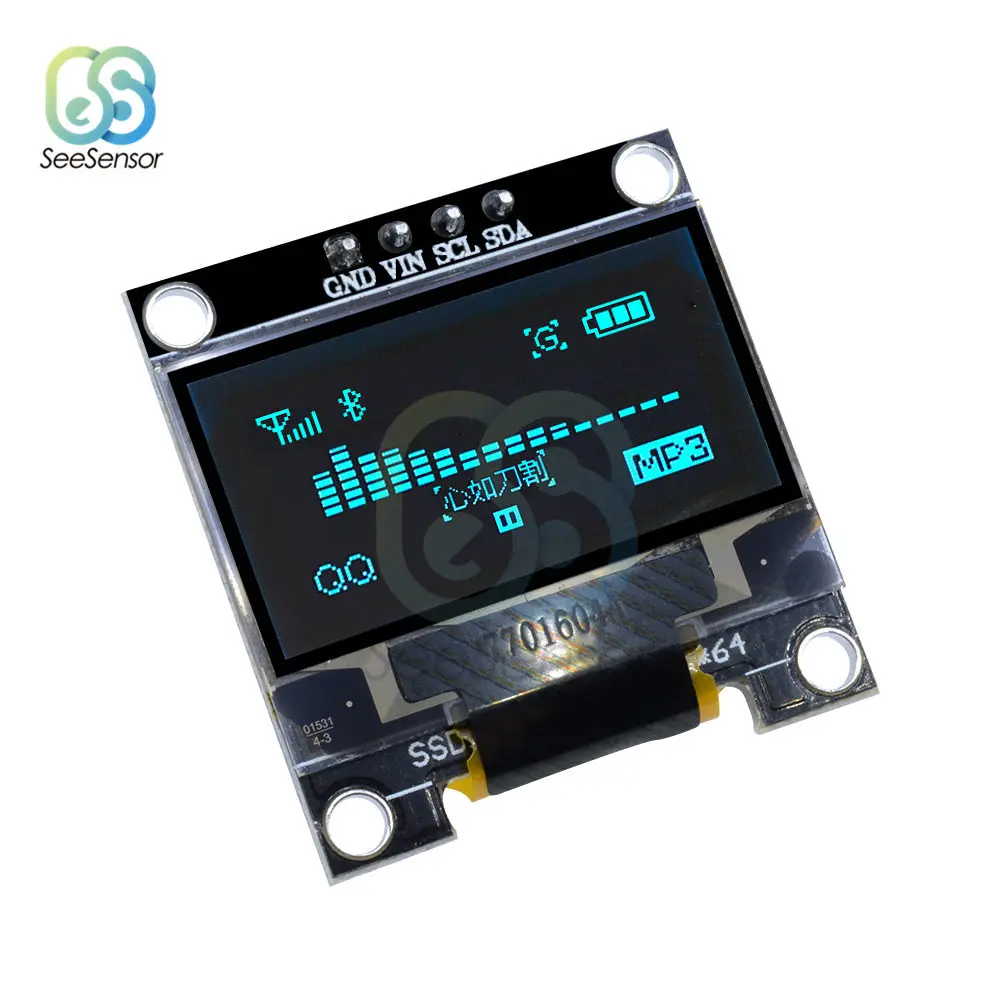 Модуль OLED 0 96 дюйма IIC Серийный белый/синий/желтый синий 128X64 I2C SSD1306 плата с ЖК