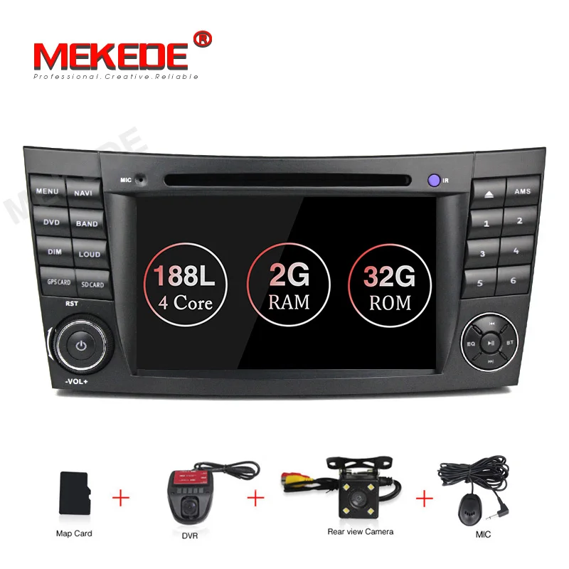 DVD CAMERA DVR MEKEDE Два Din Автомобильный мультимедийный плеер Android 9,1 dvd-плеер для Mercedes/Benz/E-Class/W211/E300/CLK/W209/CLS/W219 gps радио - Цвет: DVD CAMERA DVR