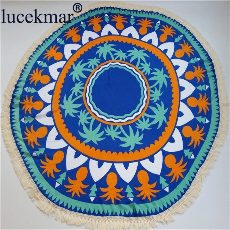 [Lucekmar] New Thai Fashion European Summer Beach Towel Circle for Adults wrap round Mat Scarf Shawl Mandala Boho Tassel Scarves |
