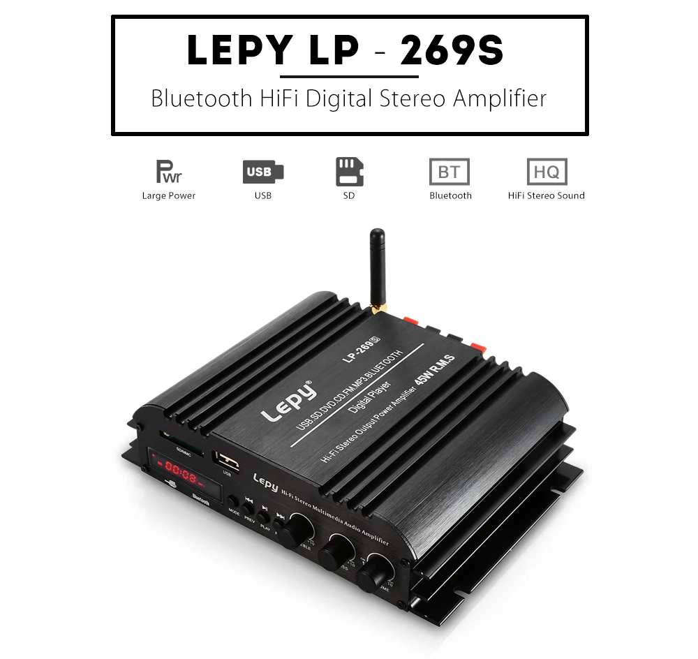 Lepy LP 269 S Hi Fi Bluetooth автомобиля Мощность усилитель 2 канальный стерео плеера аудио