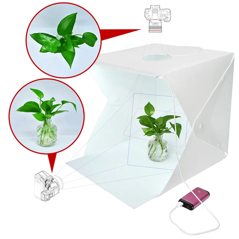 fosoto mini Folding Lightbox Photography Softbox LED Light Soft Box Camera Photo Studio Back&white ground Lighting Kit | Электроника