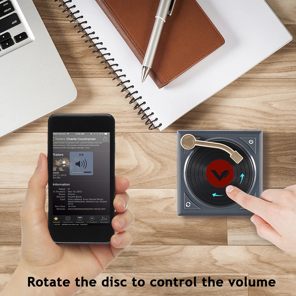 Мини Ретро Bluetooth динамик портативный проигрыватель пластинок стерео объемный HiFi