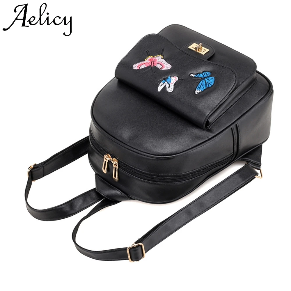 Aelicy/4 комплекта женский рюкзак с вышивкой бабочки для девочек школьная сумка на