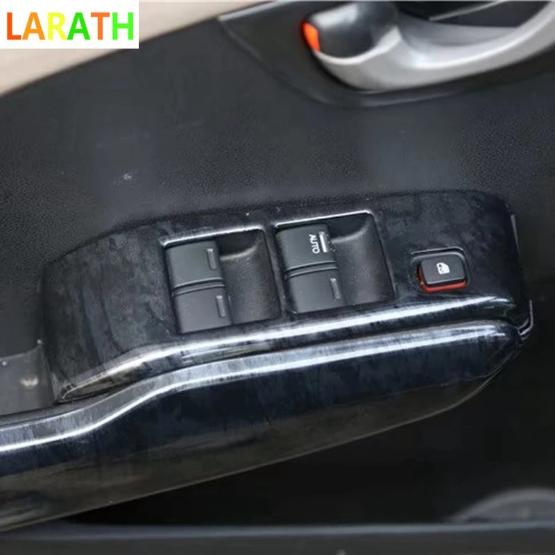 Для Honda Fit Jazz 2007-2012 углеродное волокно Черное Красное Стекло переключатель Крышка отделка двери окно кнопка декоративная панель 4 шт