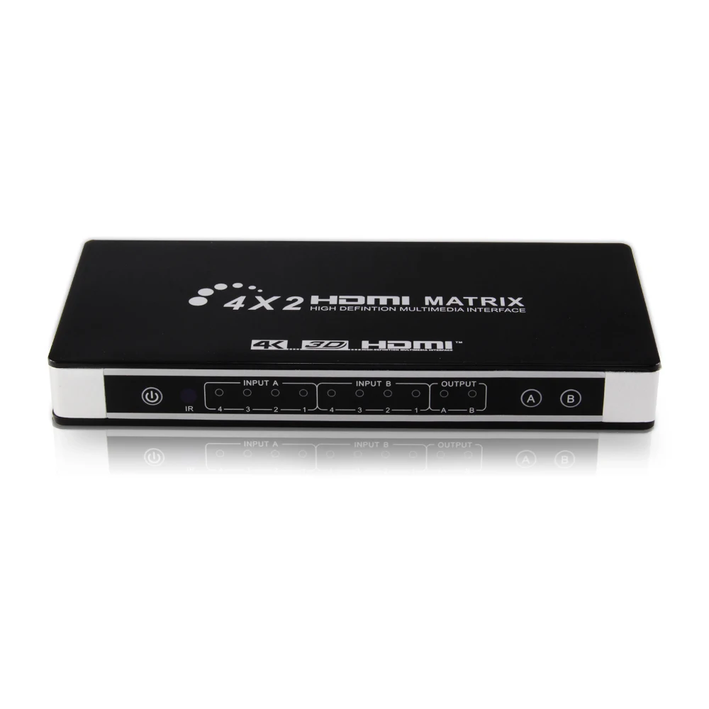 Full HD 4K 1080P HDMI совместимая матрица 4x2 Переключатель сплиттер EDID HIFI с ИК пультом