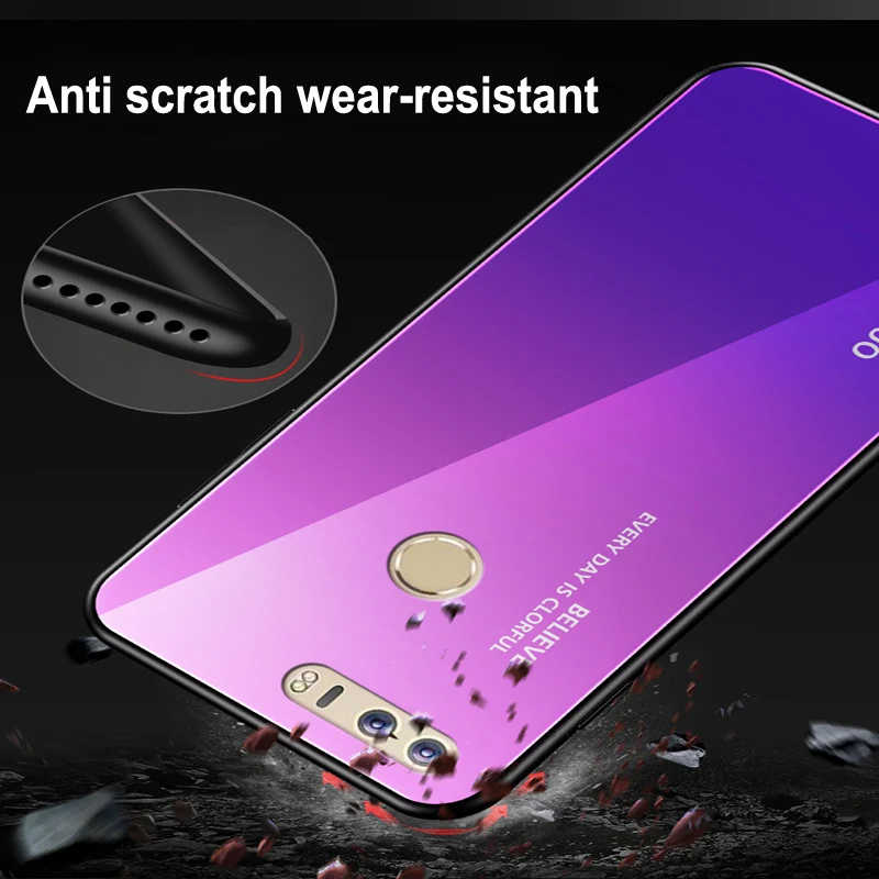 For Huawei Honor 8 Case Tempered Glass Luxury Gradient Soft Silicone Frame Back Cover cases FRD-AL00 phone shell | Мобильные