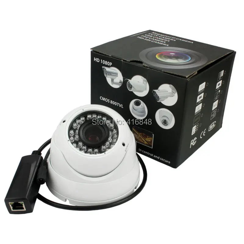 1.0MP HD 720P Мини купольная IP камера POE Домашняя безопасность IR Onvif Водонепроницаемая