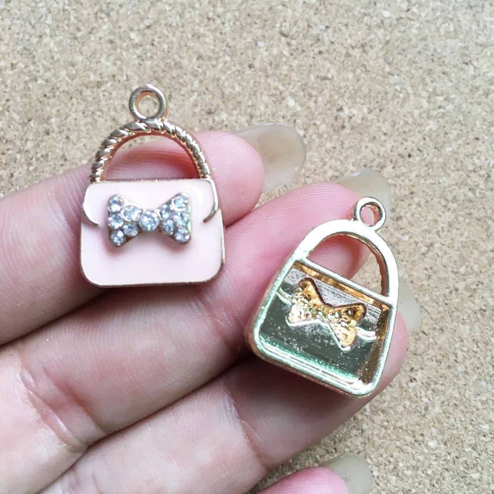 Мини заказ 20 шт горный хрусталь Бант украшенный масляной каплей Женская сумочка