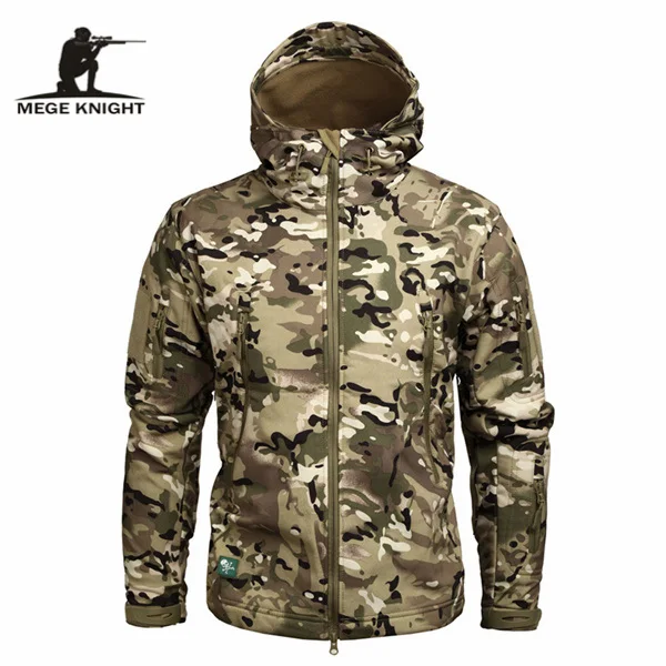 Mege бренд питон Узор Камуфляж для мужчин Sharkskin Softshell осень толстовки куртка, военная одежда куртка тактические армейские пальто - Цвет: CP