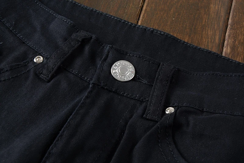 Джинсовые длинные брюки узкие для мужчин на молнии обтягивающие хип-хоп