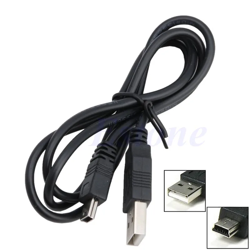 1 предмет черный USB 2 0 Мужской A Mini 5 контактный B Зарядное устройство Шнур зарядный