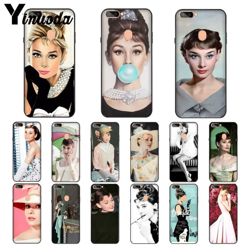Yinuoda Одри Хепберн мягкий силиконовый черный чехол для телефона OPPO R15 Mirror Dream R17/R17 Neo