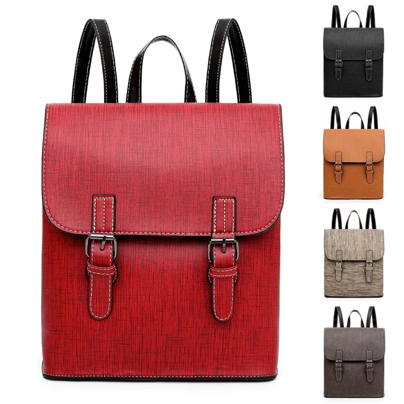 

Women's PU Leather Backpack School Travel Rucksack Laptop Satchel Shoulder Bag