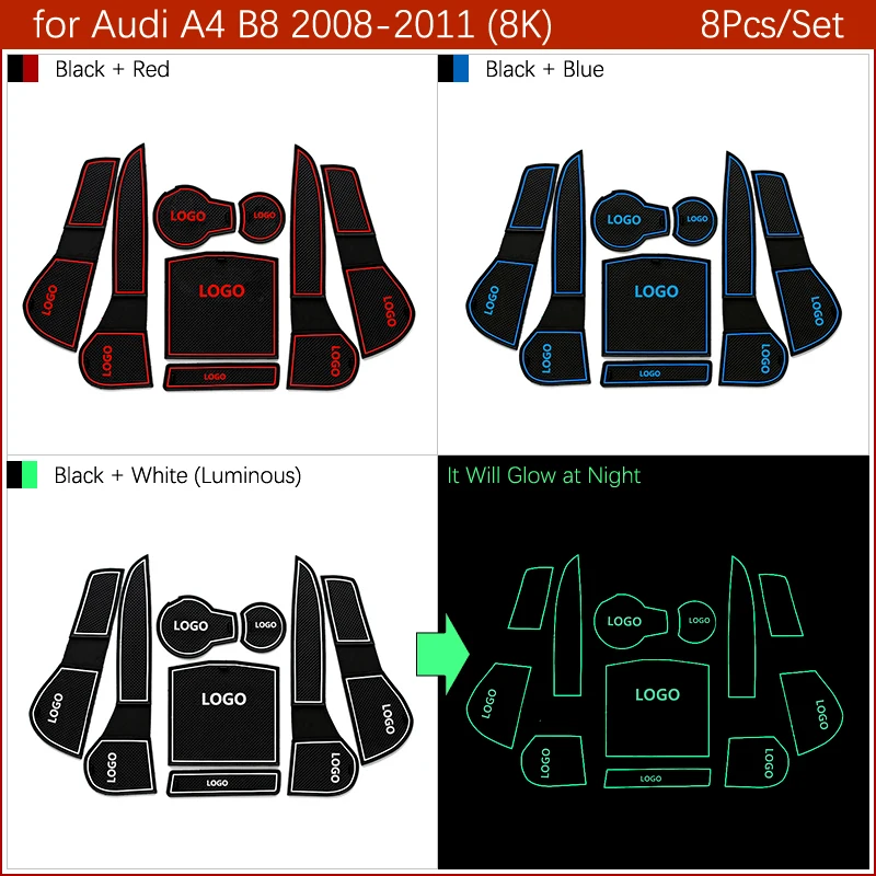 Противоскользящий резиновый коврик для кружки с прорезями Audi A4 B8 2008 2015 8K B9 2016 2019 8W