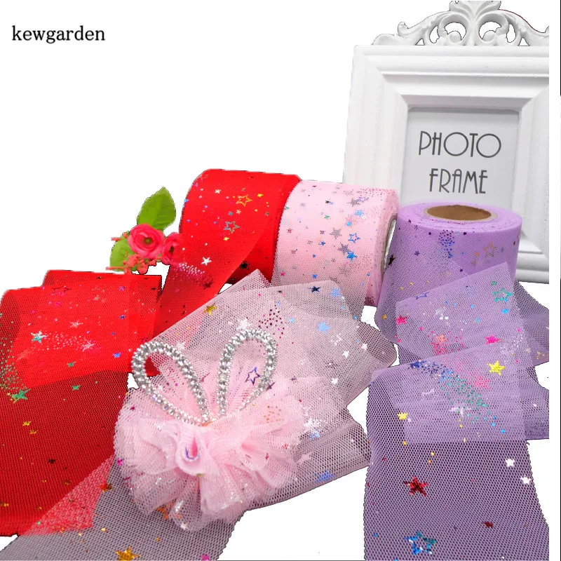 Kewgarden оптовая продажа ручной работы бант вуаль лента 60 мм 6 см сетчатые ленты