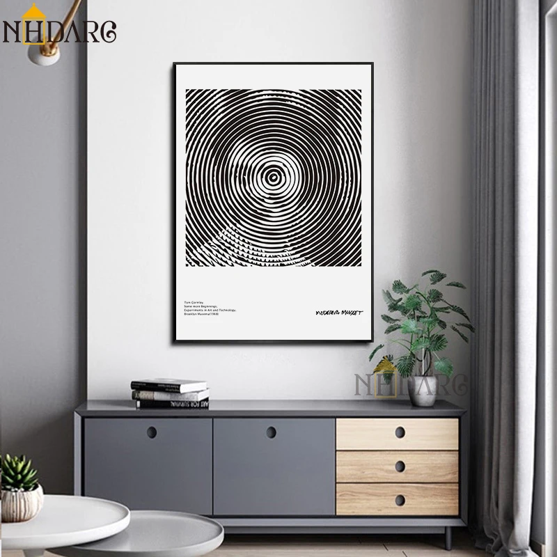 Современная простая черно-белая модная Картина на холсте абстрактный персонаж