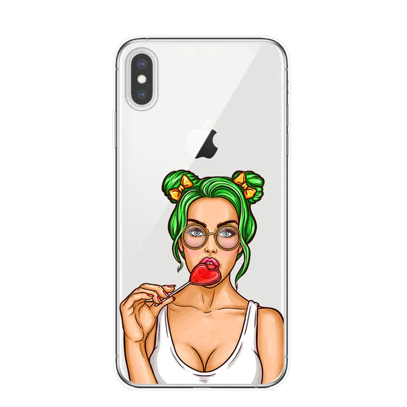Модный мягкий термополиуретановый чехол для iPhone 11 Pro XS Max X XR 8 8Plus 7 6 6S Plus 5S SE силиконовый женский чехол для телефона - Цвет: T5155