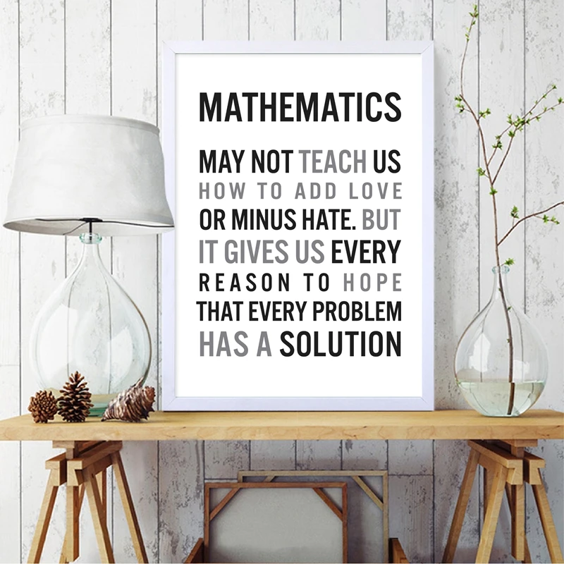 Мотивационные цитаты принты постер математика может не учить нас как добавить