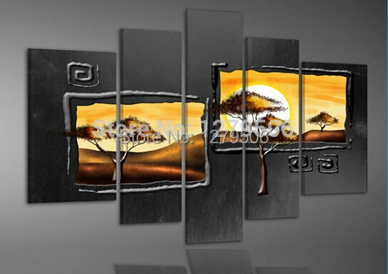 

100% Handmade High Quality Wall Art Home Decoration Picture Oil Painting On Canvas 5 Piece/set