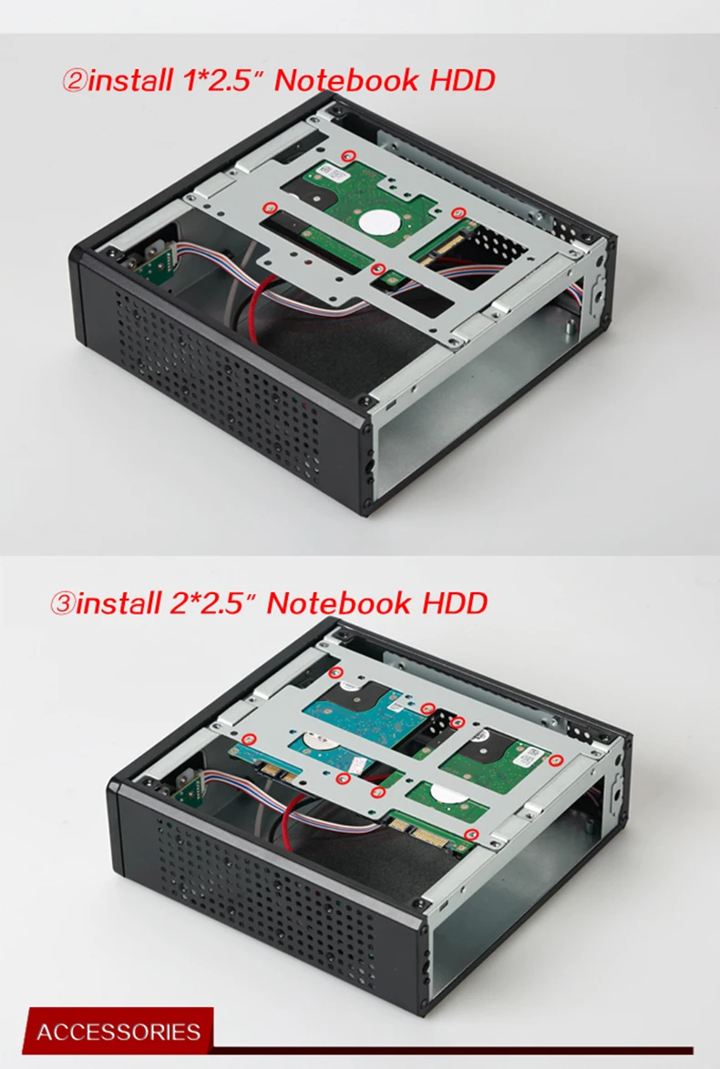 REALAN mini itx Настольный htpc компьютерный чехол E-C3 без источника питания SGCC 0,8 мм черный серебристый