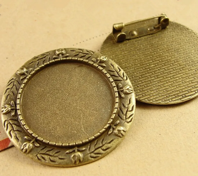 20 шт.) 36 мм основание для броши Внутренний размер: 25 сплав античная