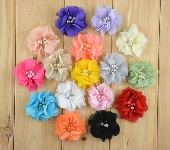 Женский шифоновый головной убор со стразами жемчужинами и цветами|flower girl dresses