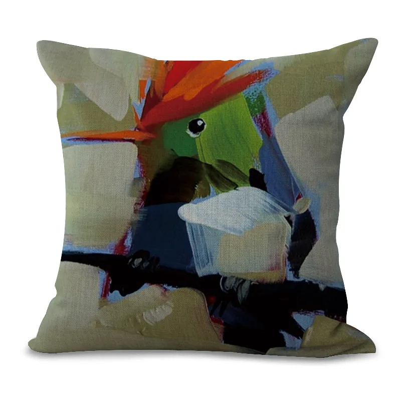 Декоративная Подушка Чехол картина маслом наволочка с рисунками птиц чехол 17 5