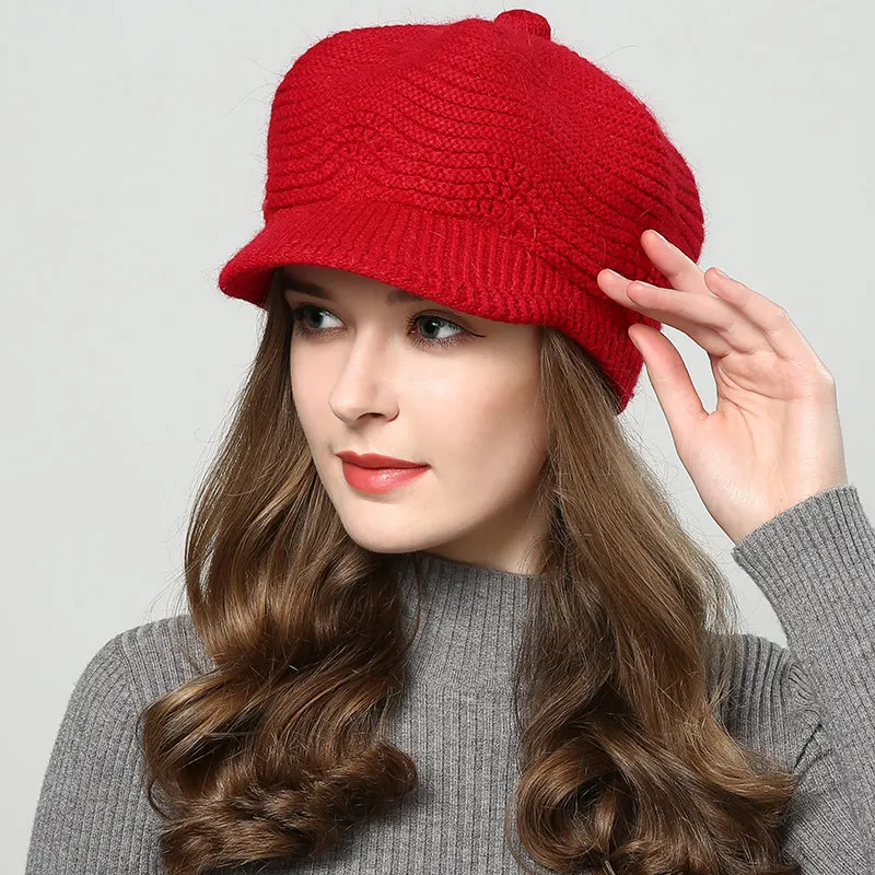 JIYOUOU, зимние шапки для женщин, Skullies Beanies, шапки ручной работы, новинка, женская шапка, вязаная шапка цвета хаки - Цвет: 01