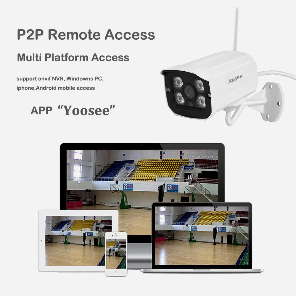 AZISHN FULL HD 720 P/960 P/1080 P Проводная наружная камера WIFI H.264 P2P 4IR Обнаружение движения