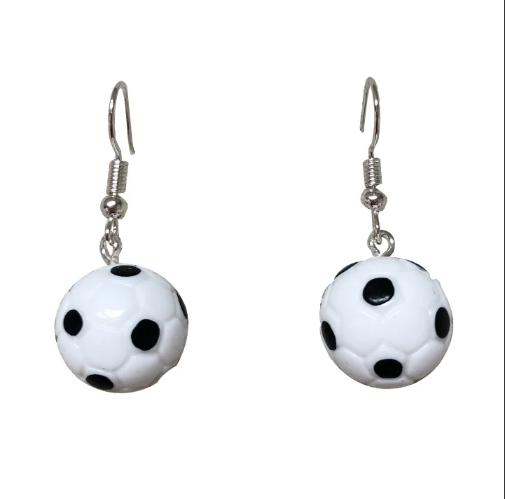 Милые серьги оригинальные футбольные баскетбольные Висячие панк забавные
