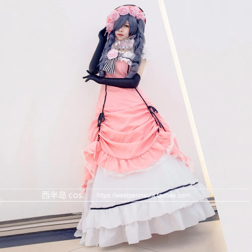 Черный Дворецкий Ciel Phantomhive Косплей Костюм манга Kuroshitsuji платье наряд набор Косплей