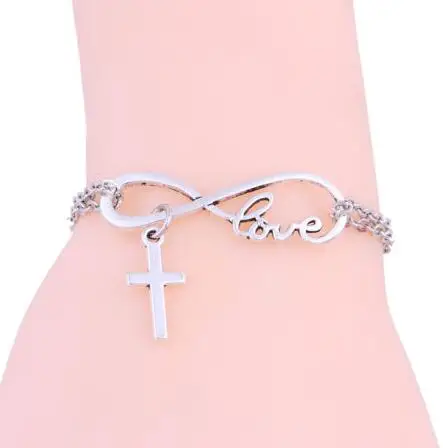 Винтажные серебряные браслеты на щиколотку с изображением собаки бесконечности