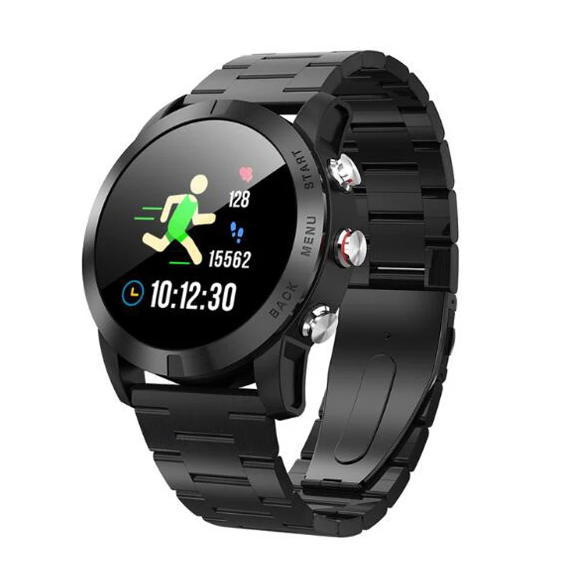 steel black Ravi S10 спортивные Бизнес Для мужчин Смарт-часы IP68 крови Давление сердечного ритма фитнес-трекер компас Smartwatch соединение Android IOS - Цвет: steel black