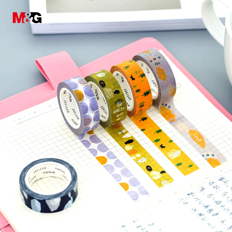M & G цветная японская васи лента для школьных принадлежностей декорированная