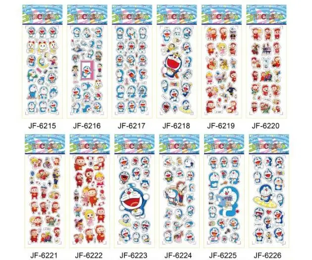 Микс 10 листов/лот мультфильм Doraemon 3D Bubble милые наклейки из мультфильмов фигурка