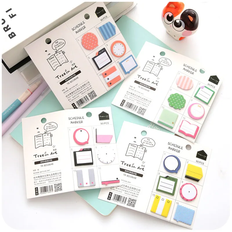 

2X kawaii Creative index Sticky Notes Post Memo Pad lovely School office stationery Supplies Planner Stickers Paper Bookmarks