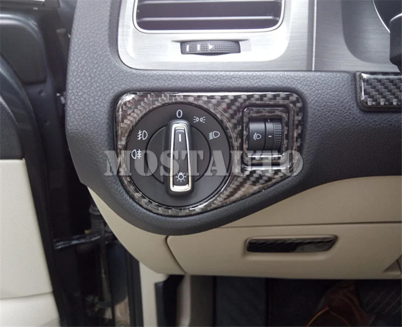 Накладки на кнопки переключателя фары из углеродного волокна для Volkswagen Golf 7 MK7 2013