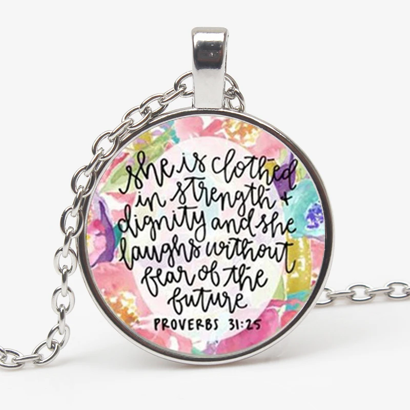 

The most popular Bible verses necklace glass dome verses quote the gift of Christian faith jewelry custom necklace XKHLHJ