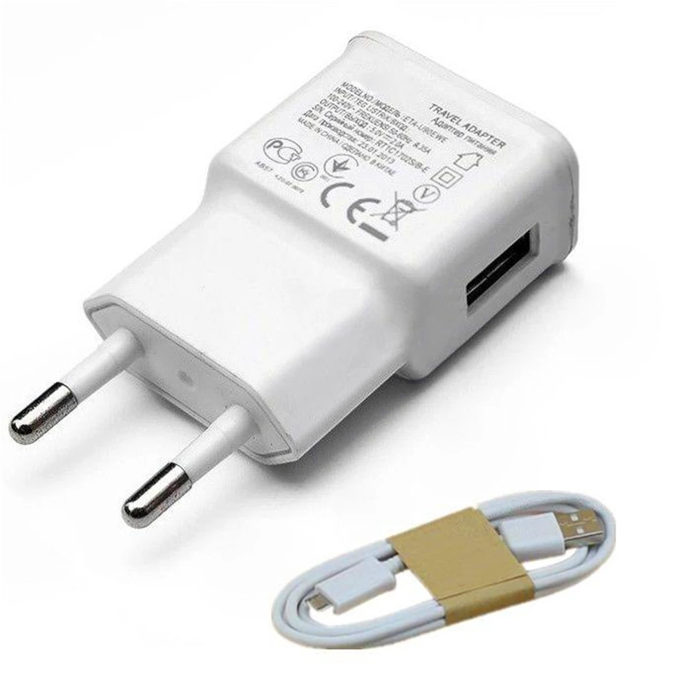 Сетевое зарядное устройство с кабелем Micro USB 5 В 2 А для Samsung S4 I9500 S3 S6 S7 edge J5 2017 J7 A2 Core