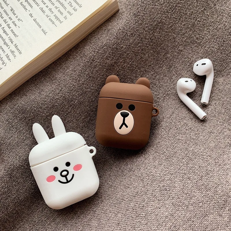 Милый мультяшный Микки Минни беспроводной Bluetooth силиконовый чехол для Apple защитный чехол для airpods Air Pods наушники сумка брелок