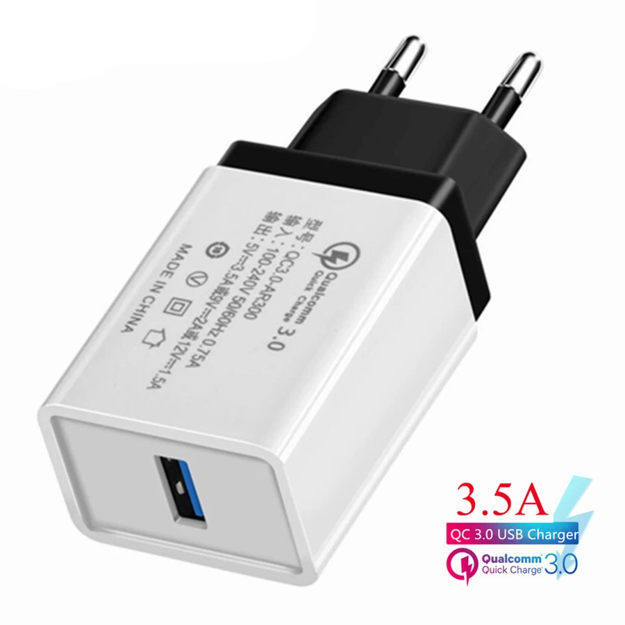 Быстрая зарядка 3 0 2 USB ЕС вилка зарядное устройство дорожная стена 5 в 3.5A адаптер