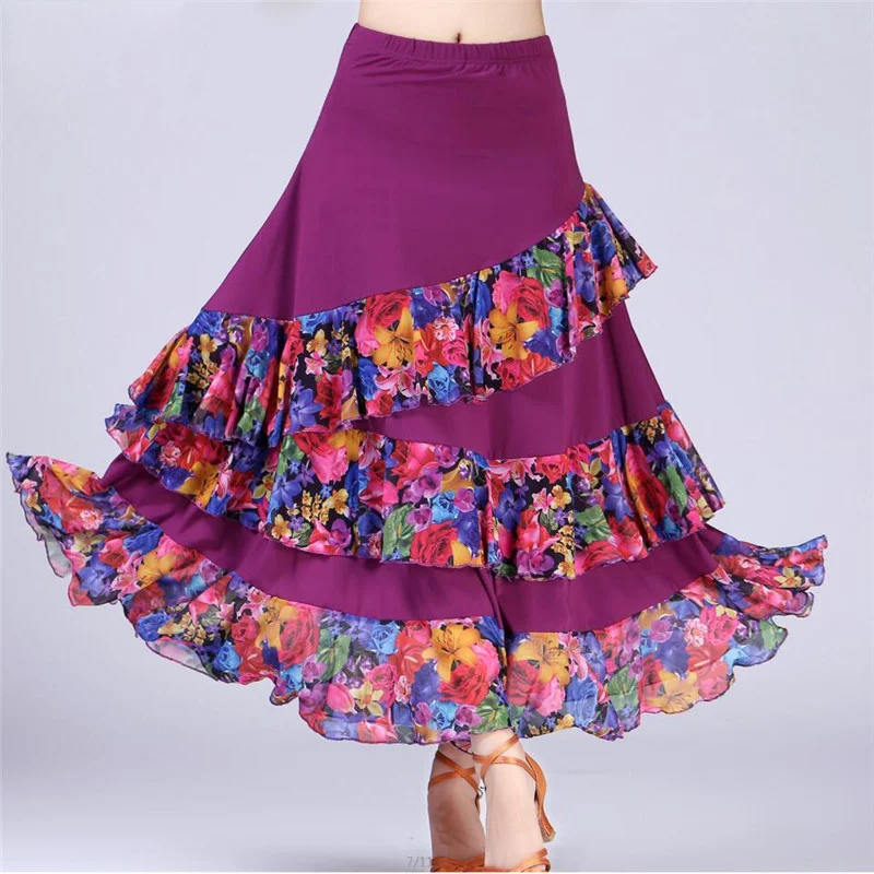 Карнавальный костюм для фламенко вальса с юбочкой сценического шоу испанский