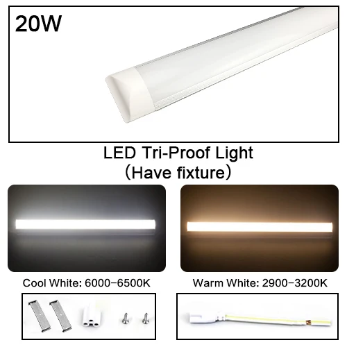 LED Tri-Proof Light Светодиодный T5 Люминесцентная маска встроенный светильник T8 лампа для аквариума размером в 30 см 60 1FT 2FT настенная лампа лампада ампулы холодный белый 110V 220V 240V 6W 10W - Испускаемый цвет: LED Tri-Proof Light