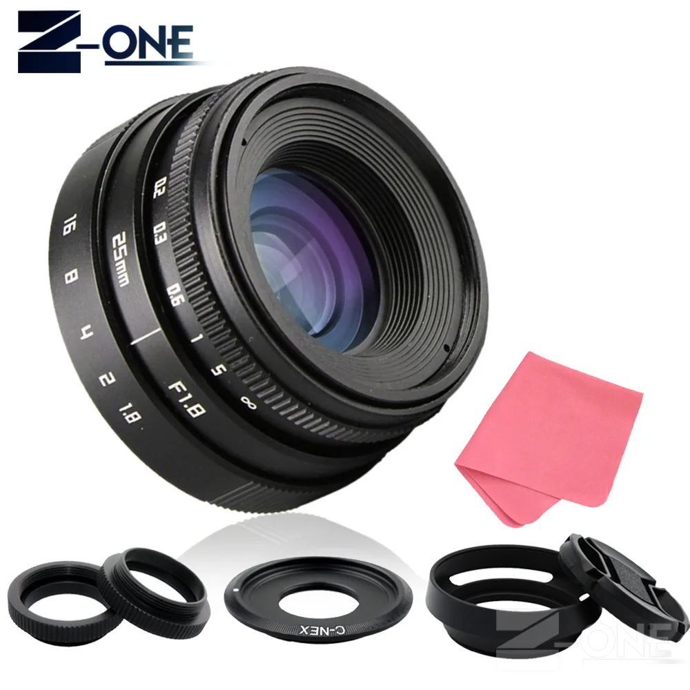 

25mm F1.8 APS-C Television TV Lens CCTV Lens+hood For Sony E Mount Nex-5T Nex-F3 Nex-6 Nex-7 Nex-5R A6300 A6100 A6000 A6500