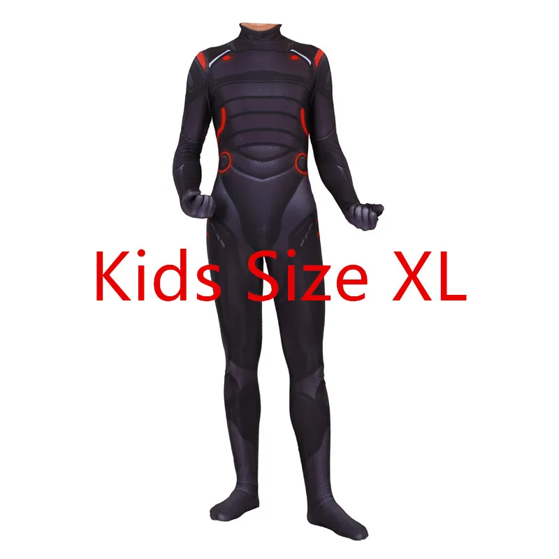 Kids XL Для взрослых и детей, костюм для косплея, Omega Oblivion link Zentai, боди, комбинезон, светодиодная маска на Хэллоуин - Цвет: Kids XL