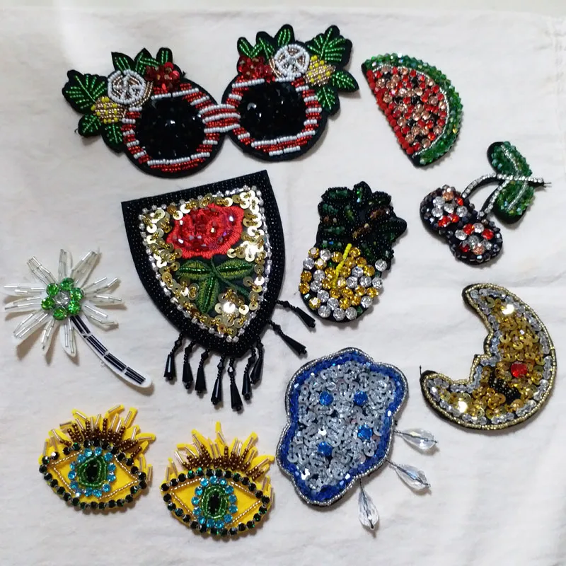 

Embroidered beaded patches for clothing sew on eyes Patches DIY parches moon parches appliques