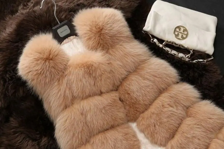 Khaki 10 шагов 120 см супер длинный меховой жилет Зимний женский роскошный жилет из искусственного лисьего меха Пушистый Тонкий женский жилет из искусственного меха размера плюс искусственный мех wj1342 - Цвет: Khaki